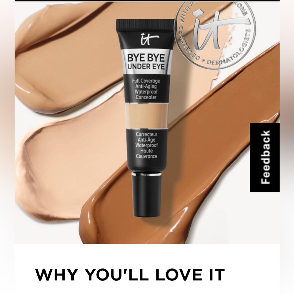 IT Cosmetics Bye Bye Under Eye Waterproof Concealer Brown 35.0 Rich Amber (W)